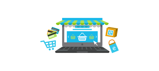 Illustration of a digital marketplace